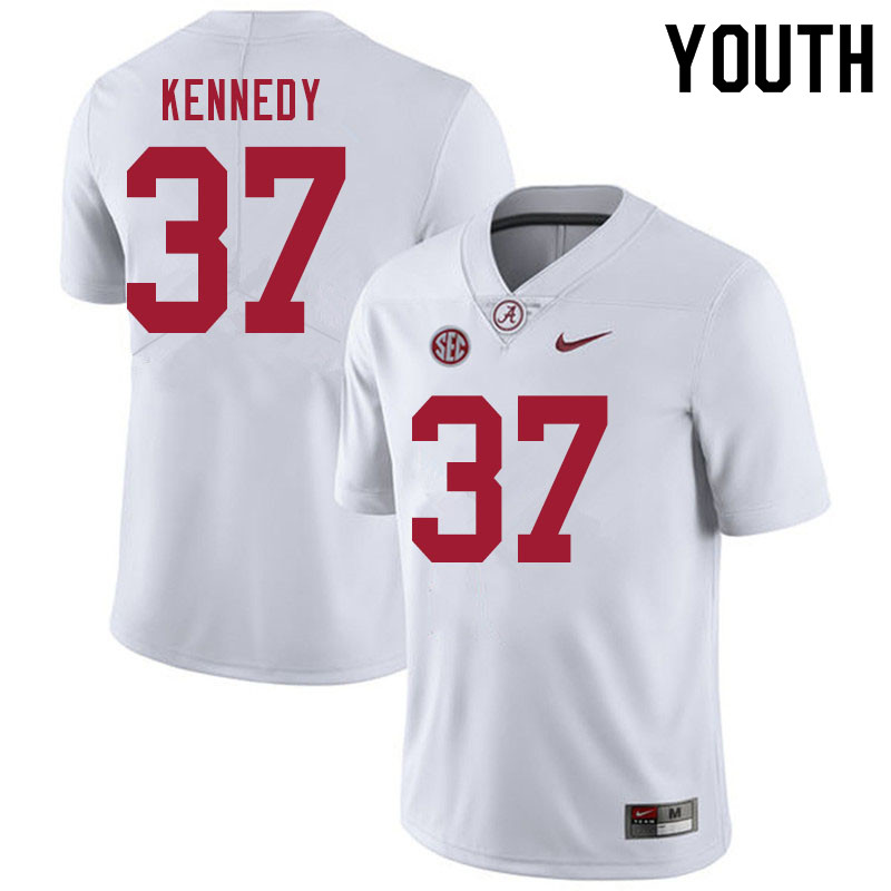 Youth #37 Demouy Kennedy Alabama White Tide College Football Jerseys Sale-White